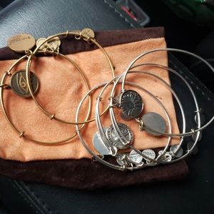 Bundle 2 gold,4 silver alex and ani braclets used